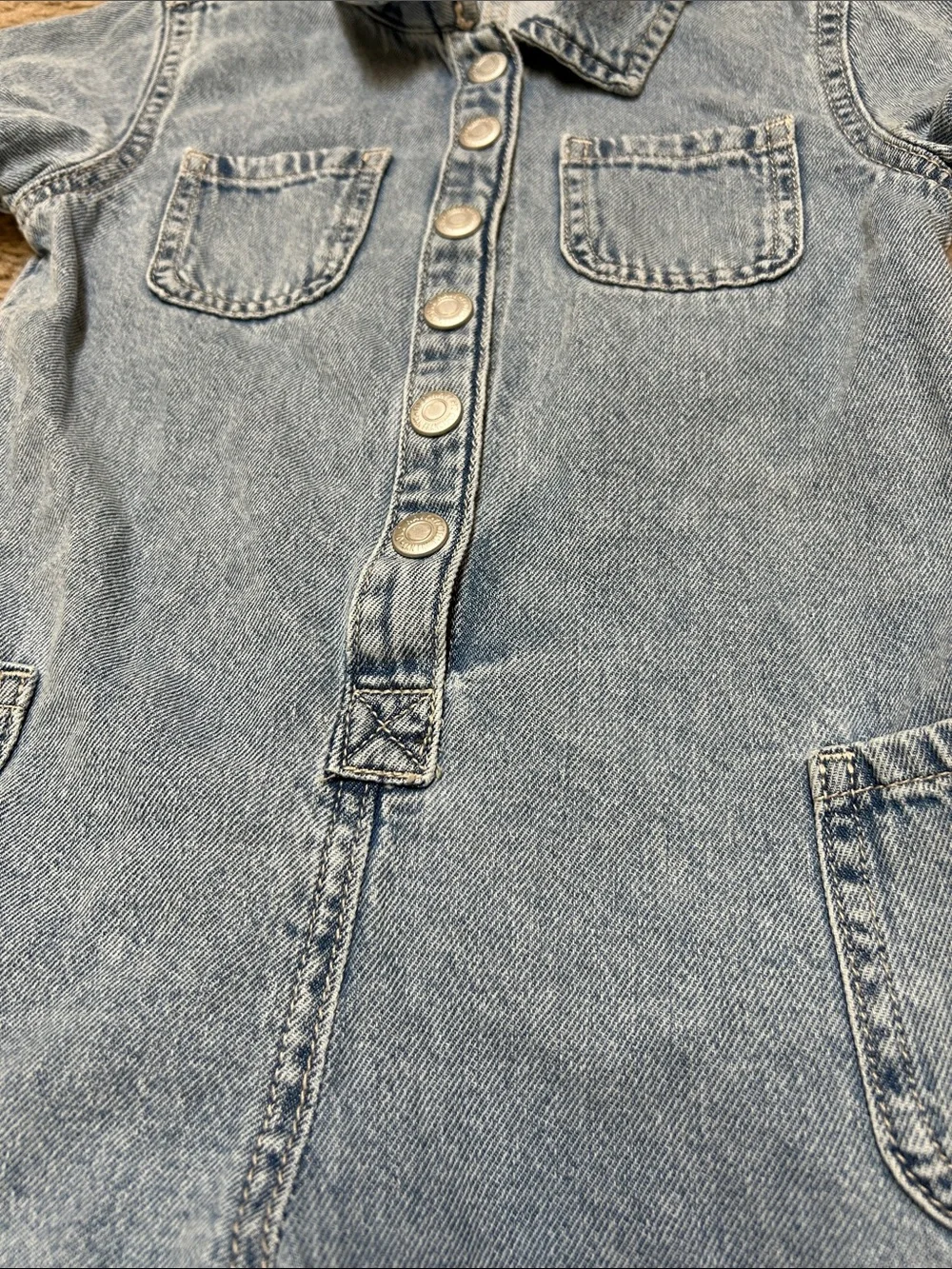 Girls Old Navy Kids Short Sleeve Denim Romper